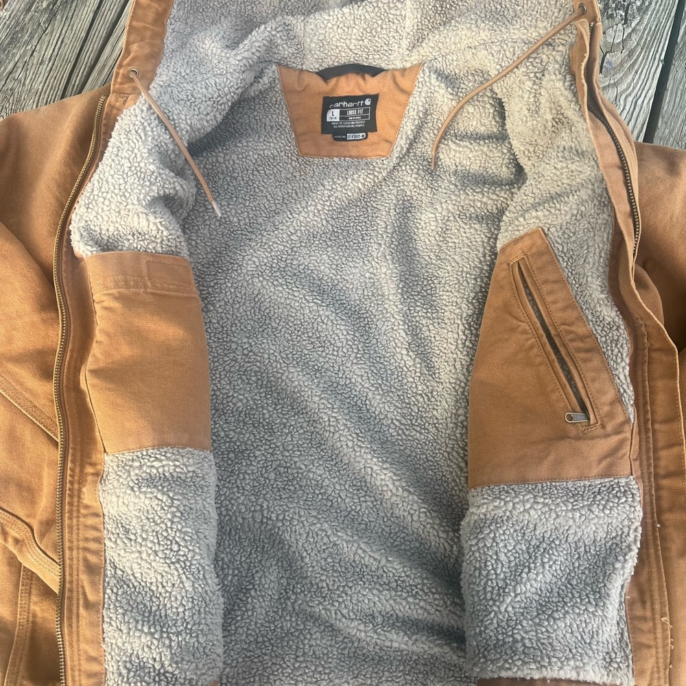 Carhartt Tan Hooded Utility Jacket - Picture 2 of 6